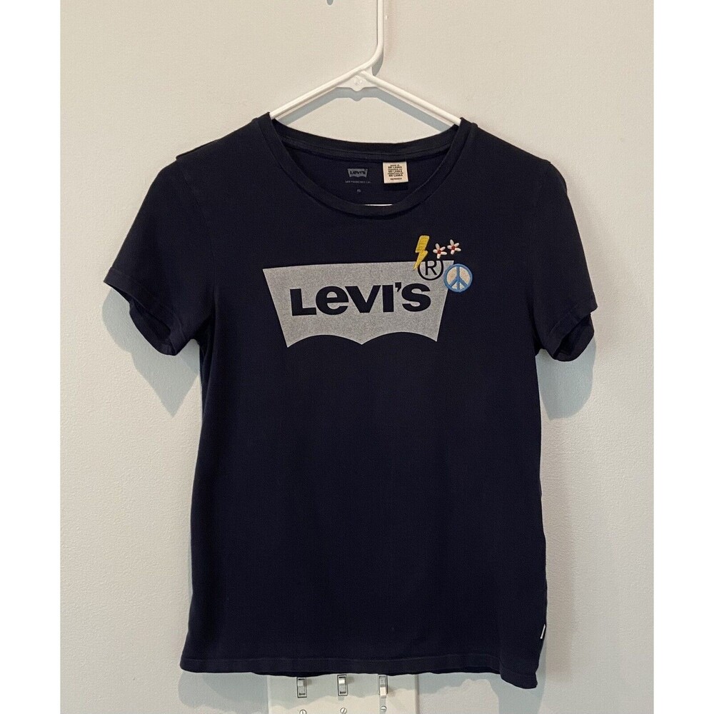 Levi's Women's T Shirt Size XS Navy Blue Short Sleeve.